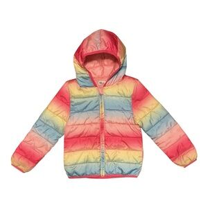 Epic Threads Girls Hooded Rainbow Lightweight Puffer Coat 6x